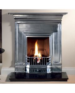 A fully polished, classic period cast iron fireplace. With a beautiful fire grate and finished with a granite hearth.