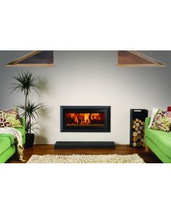 Bauhaus - A stylish inset log burner with a widescreen flame viewing window. A wide range of frame options from steel to low profile.