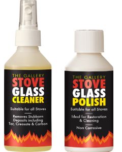 Gallery Fireside Products 250ml Glass Cleaner and Polish Kit Stove Care Pack