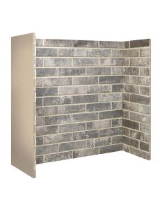 Grey Ceramic Brick Fireplace Chamber