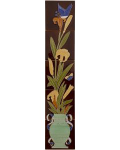 Set of 10 Strip Bird And Flowers Tiles