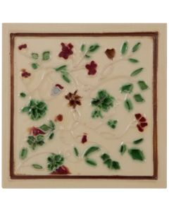Set of 10 Red/Green on Cream Tiles