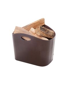 Penman Veneto Mini Brown Faux Leather Log Basket