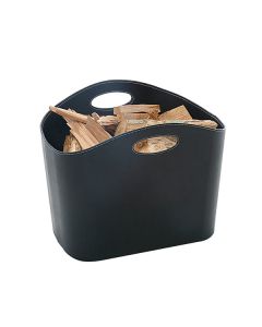 Penman Veneto Mini Black Faux Leather Log Basket
