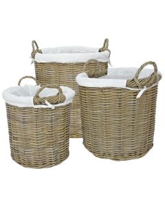 Set of 3 Langham Rattan Baskets