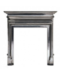 A fully polished cast iron fireplace surround with a linear design in an understated Victorian style