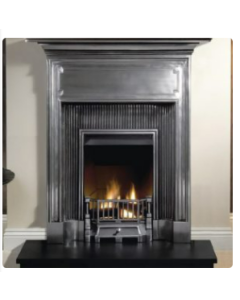 Westminster Highlight Polished Cast Iron Fireplace (with Back)